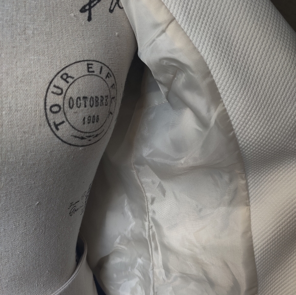 Bright White Hydromel (Brazilian) textured career suit jacket blazer (P) 🇧🇷 - Picture 5 of 8
